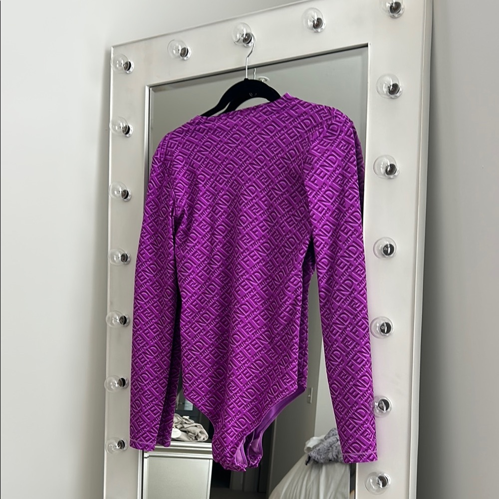 Fendi x Skims Purple Long Sleeve Bodysuit